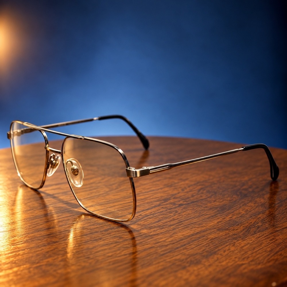Gemini Europa 10 Aviator Eyeglass Frames Silver Stainless Steel West Germany 80s